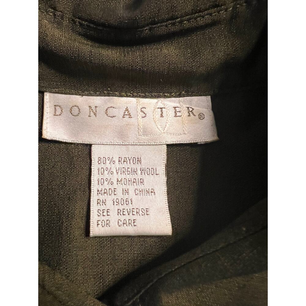 DON CASTER Green Black Suit Jacket Size 2 & Pants Size 4 Wool Blend Vintage - Picture 12 of 12